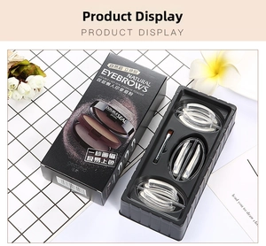 Two-tone eyebrow powder set with stamps, brushes, and diverse templates for easy shaping