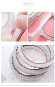 Detailed view showing the peeling effect and strong adhesive layer of white double-sided tape