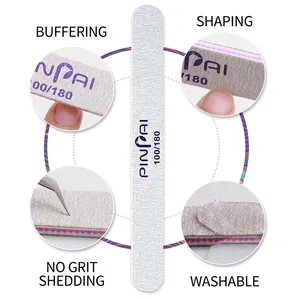 Double-sided 100/180 grit half-moon nail file for shaping and professional manicures