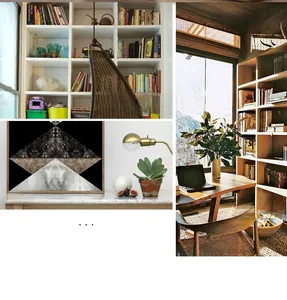 Detail of Nordic geometric marble texture bookends for study and office shelf decor