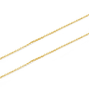 Classic 304 stainless steel golden O-chain necklace for men and women on white background