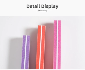 Detail display of three-color foam nail buffers with high-elasticity layered structure
