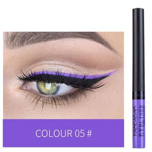 Waterproof long-lasting purple liquid eyeliner pen, precision tip for bold eye makeup looks.