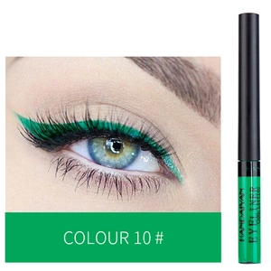 Long lasting green liquid eyeliner pen detail view waterproof eye makeup cosmetic tool.