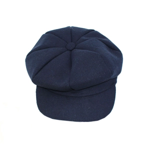 Casquette gavroche classique en laine bleu marine avec coutures à huit pans