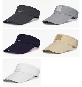 Breathable mesh sun visors in gray, navy, beige and white for outdoor sports
