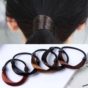 Chouchou élastique avec mèches de cheveux synthétiques en cinq couleurs naturelles