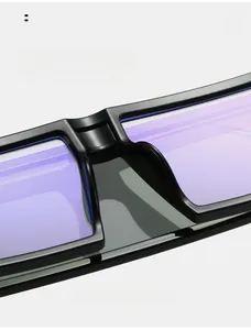 Detail showing comfortable integrated nose pads on black square frame sunglasses