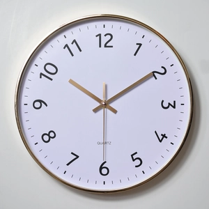 Round Wall Clock Plastic Silent Quartz Movement Modern Minimalist For Living Room Bedroom Office Accurate Timekeeping
