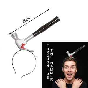 Halloween bloody hammer headband for cosplay, 25cm prop showing realistic fake blood detail