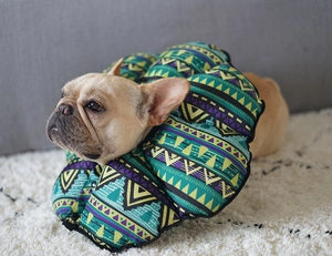 Ethnic pattern soft Elizabeth collar for dogs with plush padding for wound protection