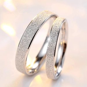 Semplici Anelli Per Coppia In Acciaio Inossidabile Smerigliato Per Uomini Donne Parete Interna Lucida Gioielli Di Moda Regalo