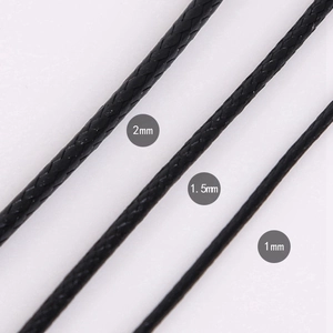 Black 2mm 1.5mm 1mm wax cord necklace ropes for DIY jewelry making accessories