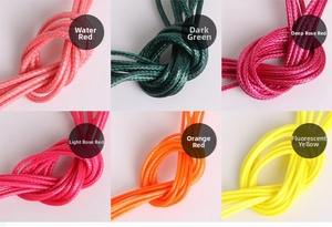 Assorted 2mm colorful waxed cords showing vibrant shades for DIY jewelry making and crafts