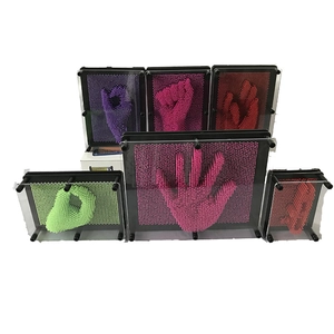 3D Pin Art toy boards in various colors and sizes for creative 3D hand mold sculptures