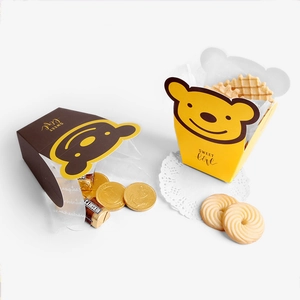 Boîtes pliantes mignonnes en carton en forme d'ours pour chocolats de la Saint-Valentin