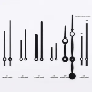 Guía de tallas con seis estilos de manecillas metálicas para mecanismos de reloj de pared