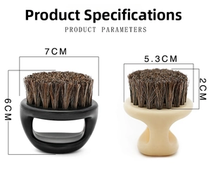 Detailed size parameters for vintage beard and neck cleaning brush with boar bristles