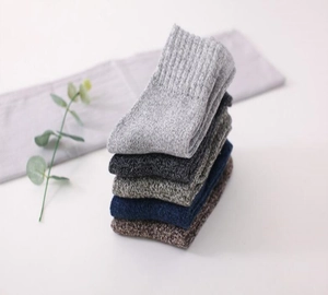 Men's Winter Warm Wool Socks Thick Thermal Crew Socks Casual Multi-color Pack of 5