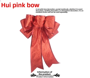 Detailed view of handcrafted 25cm red glitter bow with shimmering texture for Christmas