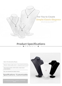 Detailed view of velvet jewelry bust stands for necklace and pendant display props