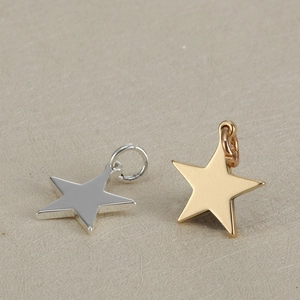 Polished gold and silver stainless steel hollow star charms for DIY jewelry making