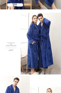 Detailed texture of thick navy blue flannel bathrobe with embossed square grid pattern