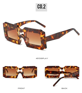 Detailed multi-angle views of square tortoiseshell sunglasses with brown gradient lenses
