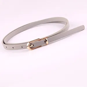 Women Thin PU Leather Belt With Alloy Pin Buckle Versatile Minimalist Waistband For Dresses Sweaters Jeans