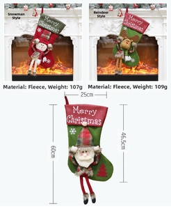 Spécifications de taille pour chaussettes de Noël rouges avec motifs de bonhomme de neige