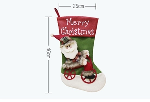Detailed size chart for Christmas stocking showing 46cm height and 25cm width dimensions