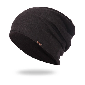 Bonnet thermique en cachemire pour hommes avec étiquette sport pour le ski et l'extérieur