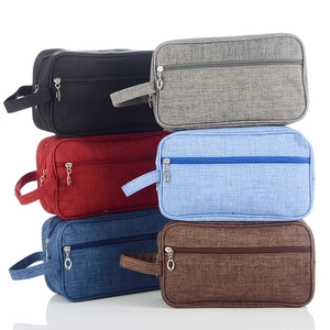 Portable large-capacity travel toiletry bags in six colors with zippers and handles
