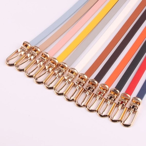 Slim PU leather belts in 11 colors with gold pin buckles for dresses and sweaters