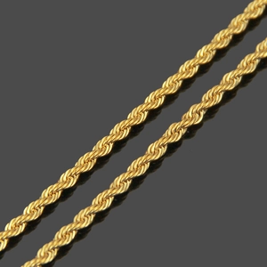 Classic gold twisted rope chain necklace in titanium steel for men and women