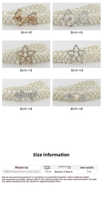 Guide des tailles pour ceinture élastique en perles avec boucle fleur en strass