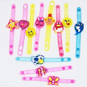 Colorful cartoon LED glowing wristbands for kids, flashing silicone slap bracelets toys wholesale.