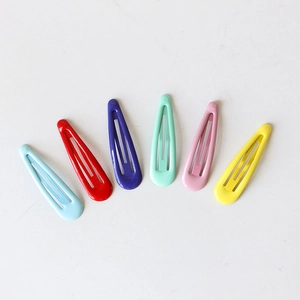 Set of 6 colorful candy-colored metal BB hair clips for women in a fan arrangement