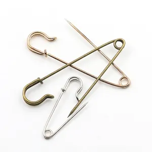 Classic metal safety pins for scarves in gold, silver, and bronze finish