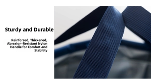 Detail showing reinforced thick nylon handle straps for portable folding basins
