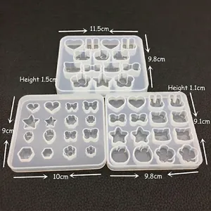 DIY silicone molds for resin casting featuring rabbit, heart, and star shapes for pendants