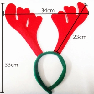 Detailed size specifications for Christmas reindeer antler headband with 34cm total width