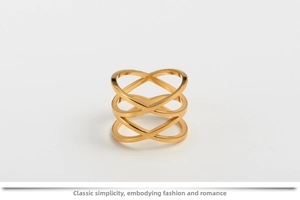 Detailed view of rose gold hollow bird nest ring featuring layered heart weave patterns
