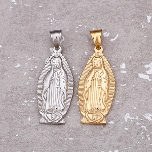 Titanium steel Our Lady of Guadalupe pendant in gold and silver finish for women