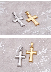 Polished gold and silver Egyptian Ankh cross pendants in durable titanium steel