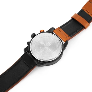 Detailed close-up of the stainless steel case back for Curren men's business watch