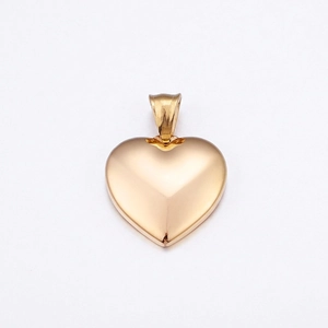 Pendentif Cœur Minimaliste En Acier Inoxydable Poli Miroir Charme Bijou Pour Femmes Hommes Accessoire Mode