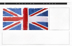 Detailed interior of British flag PU leather wallet showing card slots and cash compartments