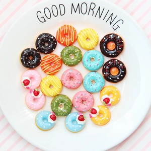 Simulation Donut Charms Resin Colorful Miniature Food Accessories For DIY Jewelry Hair Clip Phone Case Decoration Cabochon