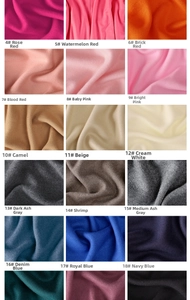 Detailed color swatches of ribbed knit scarves showing texture and diverse vibrant tones